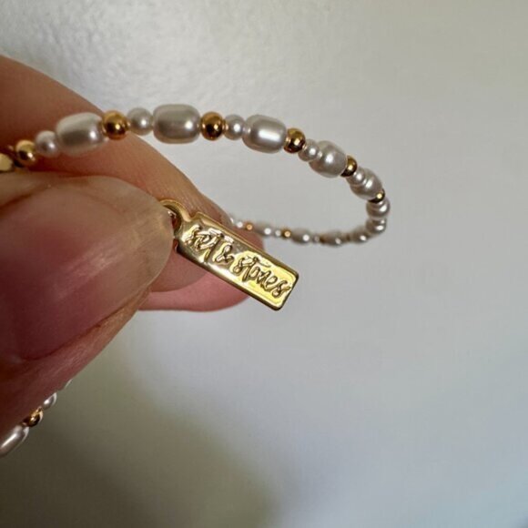 NWT Set & Stones Shelly Pearl and 14k Gold Anklet - Picture 3 of 6